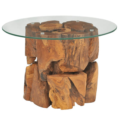 Table Basse en Bois et Verre