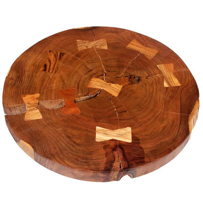 Table Basse Bois D'acacia Massif (55-60)X40 Cm