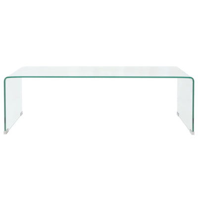 Table Basse 98X45X30 Cm Verre Trempé Transparent