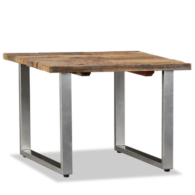 Table Basse Bois De Récupération Massif 55X55X40 Cm Sonoma Gris