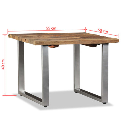 Table Basse Bois De Récupération Massif 55X55X40 Cm Sonoma Gris