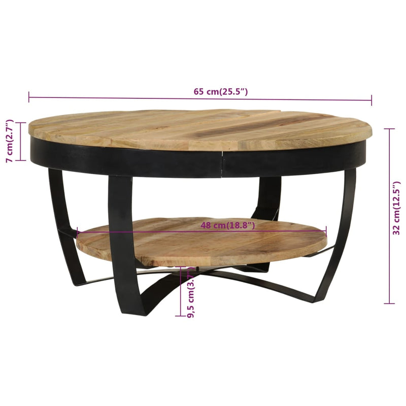 Table Basse Bois Massif De Manguier Brut