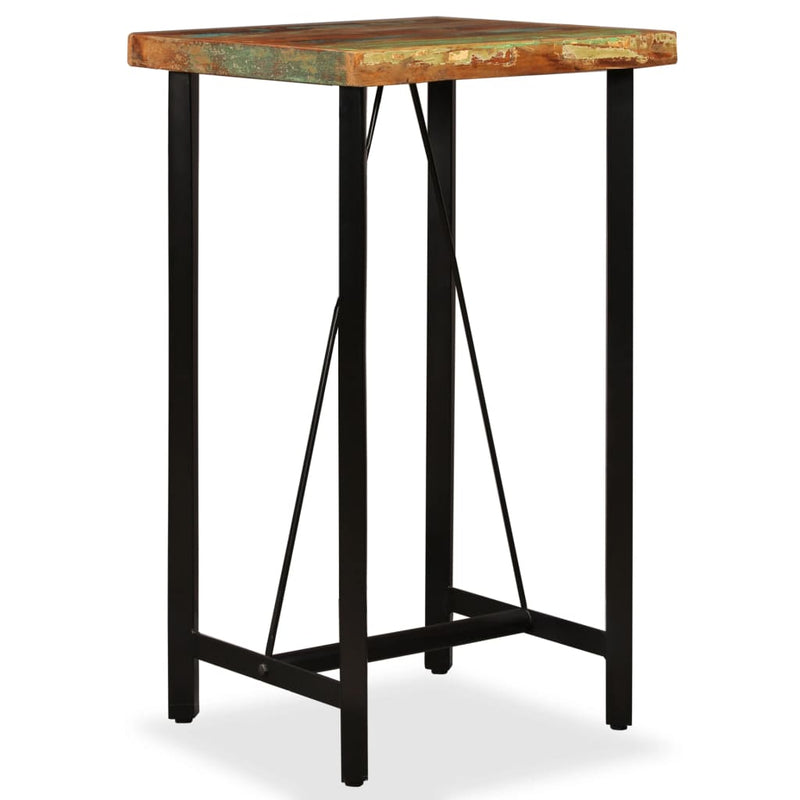 Table De Bar 150X70X107 Cm Bois Massif De Récupération Et Fer