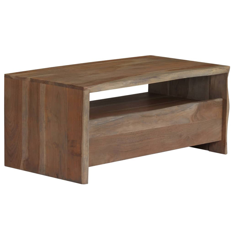 Table Basse Acacia Massif Bord Assorti 90X50X40 Cm