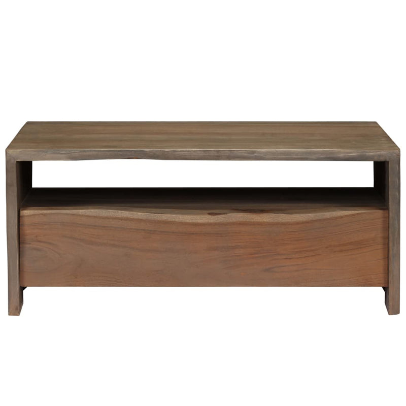 Table Basse Acacia Massif Bord Assorti 90X50X40 Cm