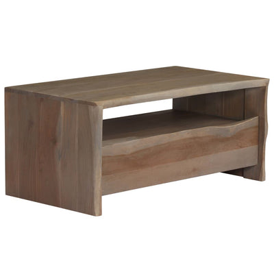 Table Basse Acacia Massif Bord Assorti 90X50X40 Cm