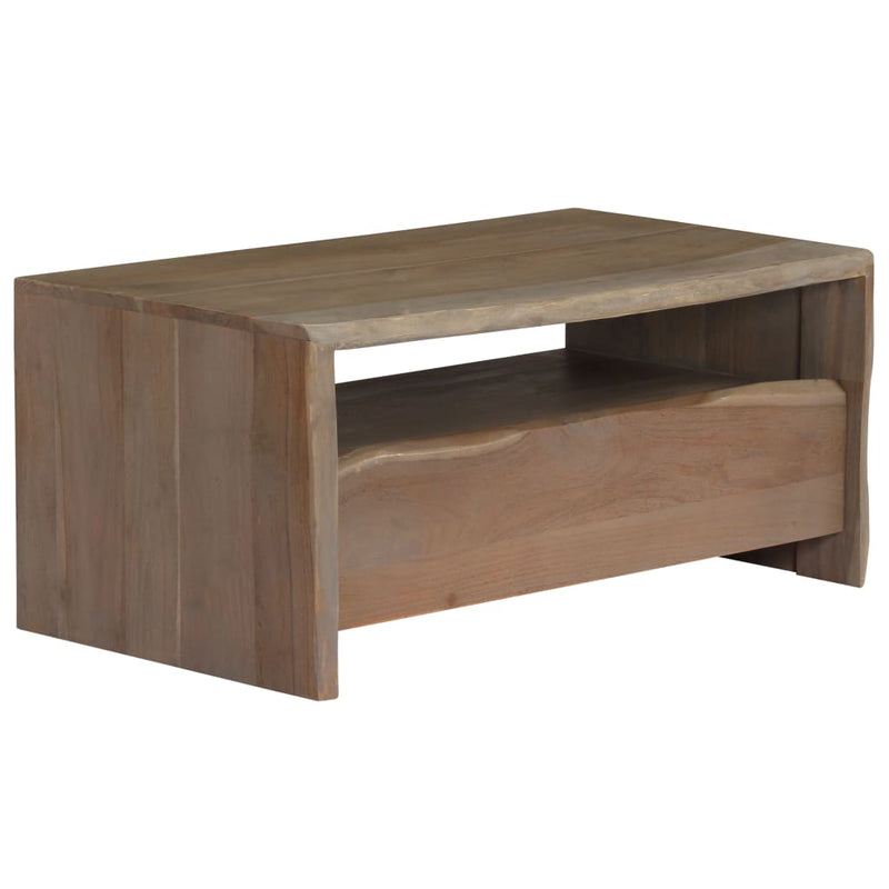 Table Basse Acacia Massif Bord Assorti 90X50X40 Cm