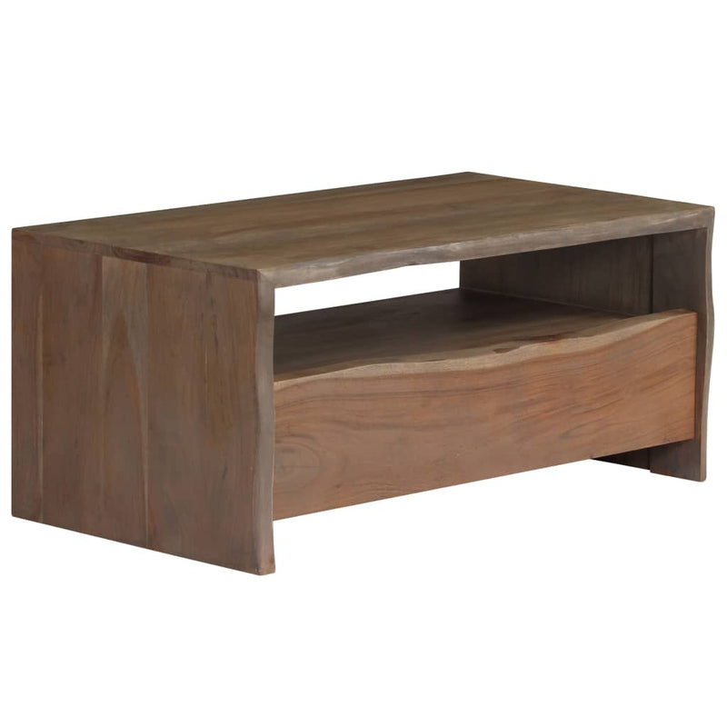 Table Basse Acacia Massif Bord Assorti 90X50X40 Cm