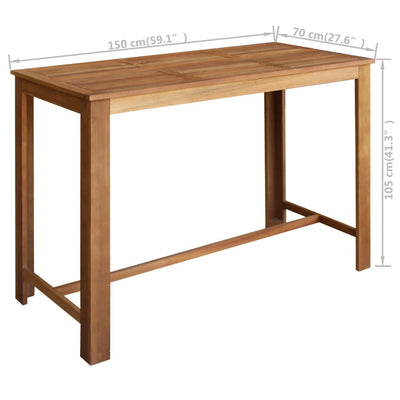 Table De Bar Bois D'acacia Massif