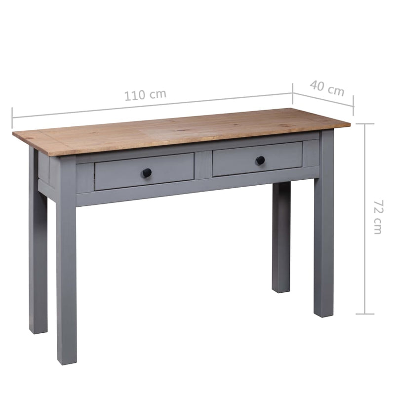 Table Console 110X40X72 Cm Pin Solide Gamme Panama