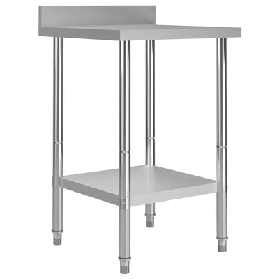 Table De Travail De Cuisine Avec Dosseret Inox