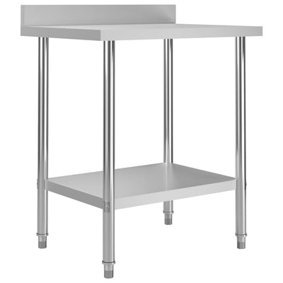 Table De Travail De Cuisine Avec Dosseret Inox