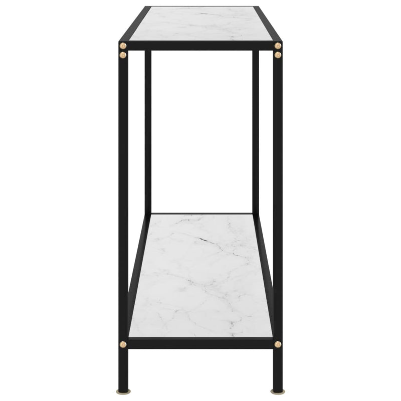 Table Console Verre Trempé Blanc