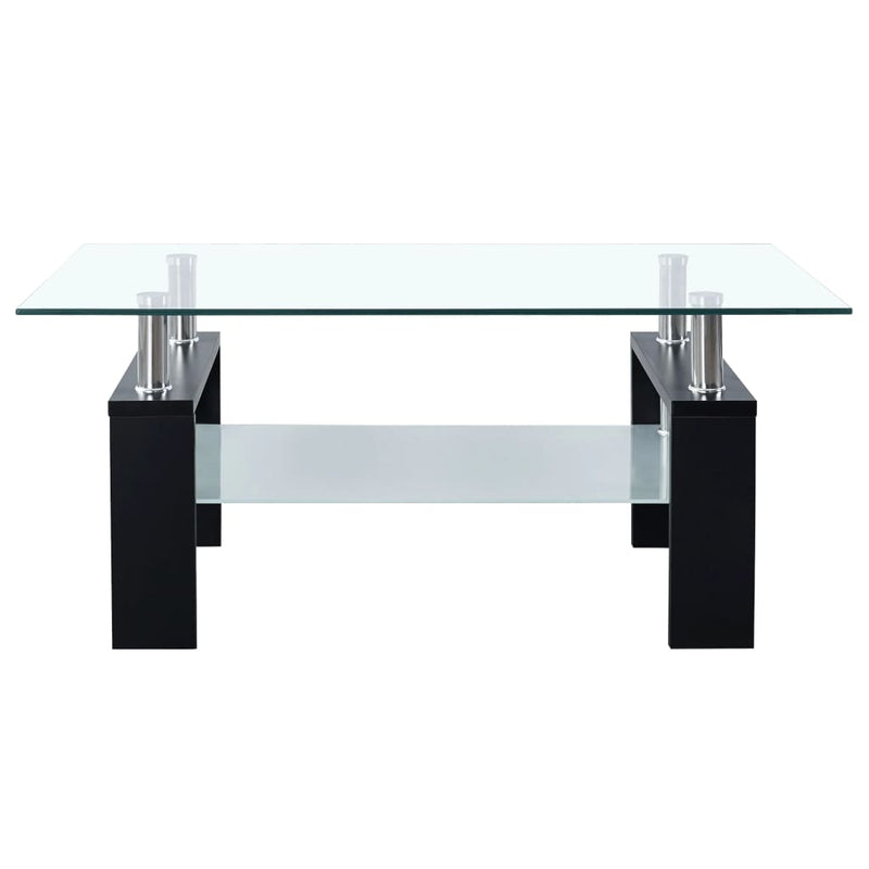 Table Basse Et Transparent 95X55X40 Cm Verre Trempé