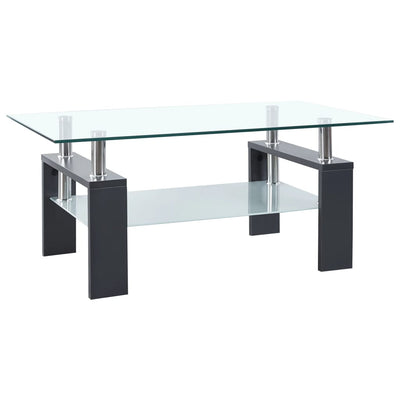 Table Basse Et Transparent 95X55X40 Cm Verre Trempé