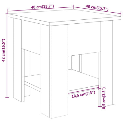 Table Basse 40X40X42 Cm Bois D'ingénierie