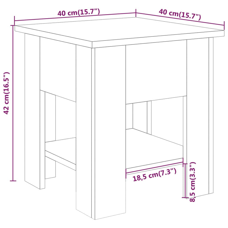 Table Basse 40X40X42 Cm Bois D&