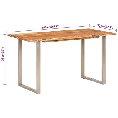 Table À Dîner 140X70X76 Cm Bois D'acacia Solide