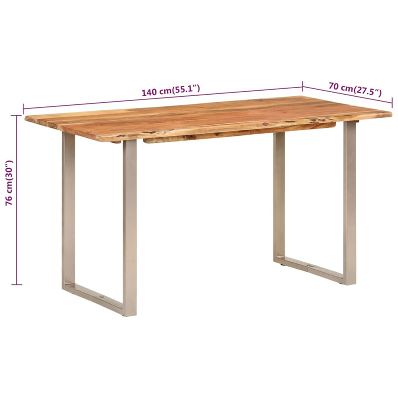 Table À Dîner 140X70X76 Cm Bois D&