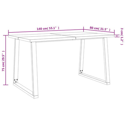 Table À Manger Bois D'acacia Solide À Bord Vif