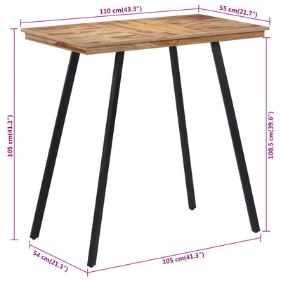 Table De Bar 110X55X105 Cm Bois De Teck Solide