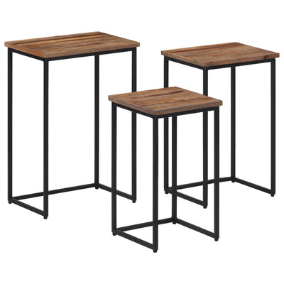 Tables Basses Gigognes 3 Pcs Bois Massif De Teck