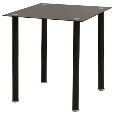 Ensemble de table à manger noire en verre trempé et chaises durables en acier laqué