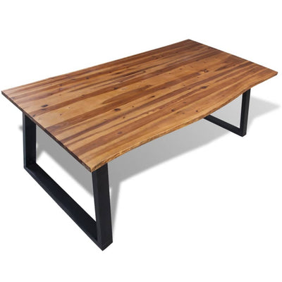 Table à manger moderne et solide en bois d'acacia massif