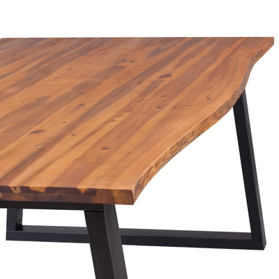 Table à manger moderne et solide en bois d'acacia massif