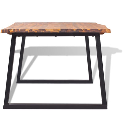 Table à manger moderne et solide en bois d'acacia massif