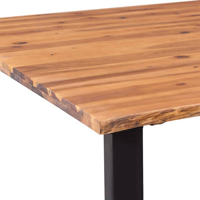 Table à manger moderne et solide en bois d'acacia massif