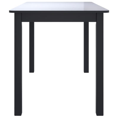 Table à manger noire en bois d'hévéa massif taille compacte