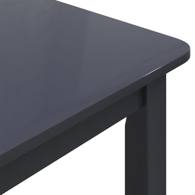 Table à manger noire en bois d'hévéa massif taille compacte