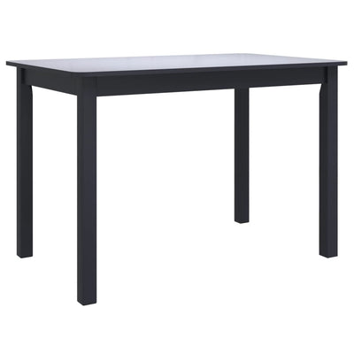 Table à manger noire en bois d'hévéa massif taille compacte