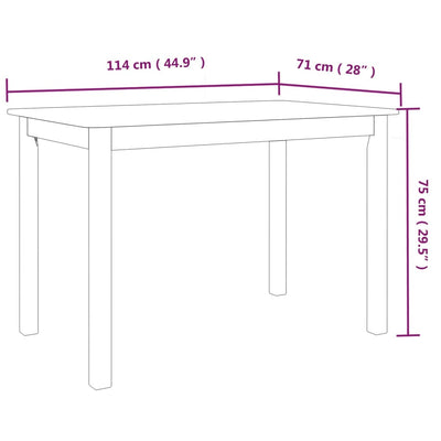 Table à manger noire en bois d'hévéa massif taille compacte