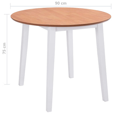 Table à manger ronde design en bois d'hévéa et en fibres composites