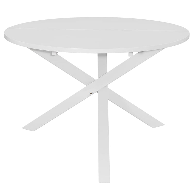 Table à manger ronde et blanche en bois d&