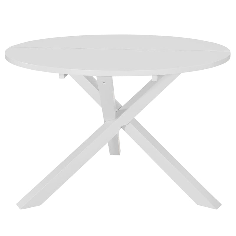 Table à manger ronde et blanche en bois d&