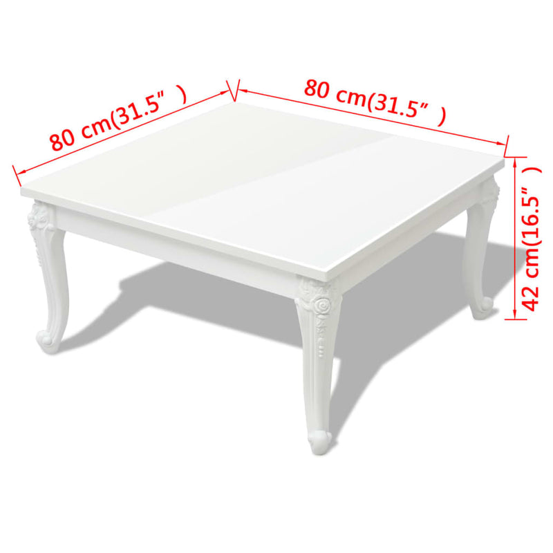 Table basse chic en laquée blanc