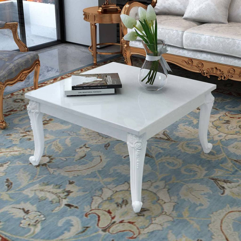 Table basse chic en laquée blanc