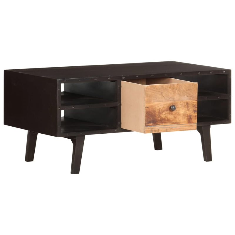 Table basse compacte en bois massif