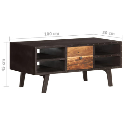 Table basse compacte en bois massif