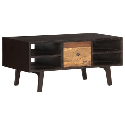 Table basse compacte en bois massif