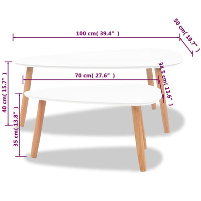 Ensemble De Tables Basses Pcs Bois De Pin Massif