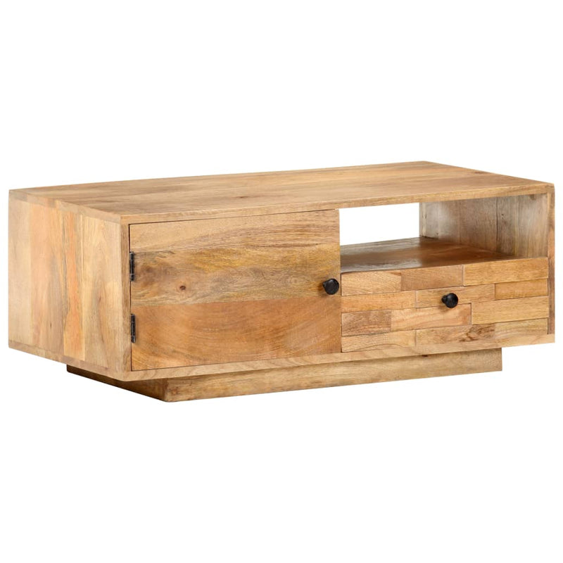 Table basse solide avec placards en bois de manguier