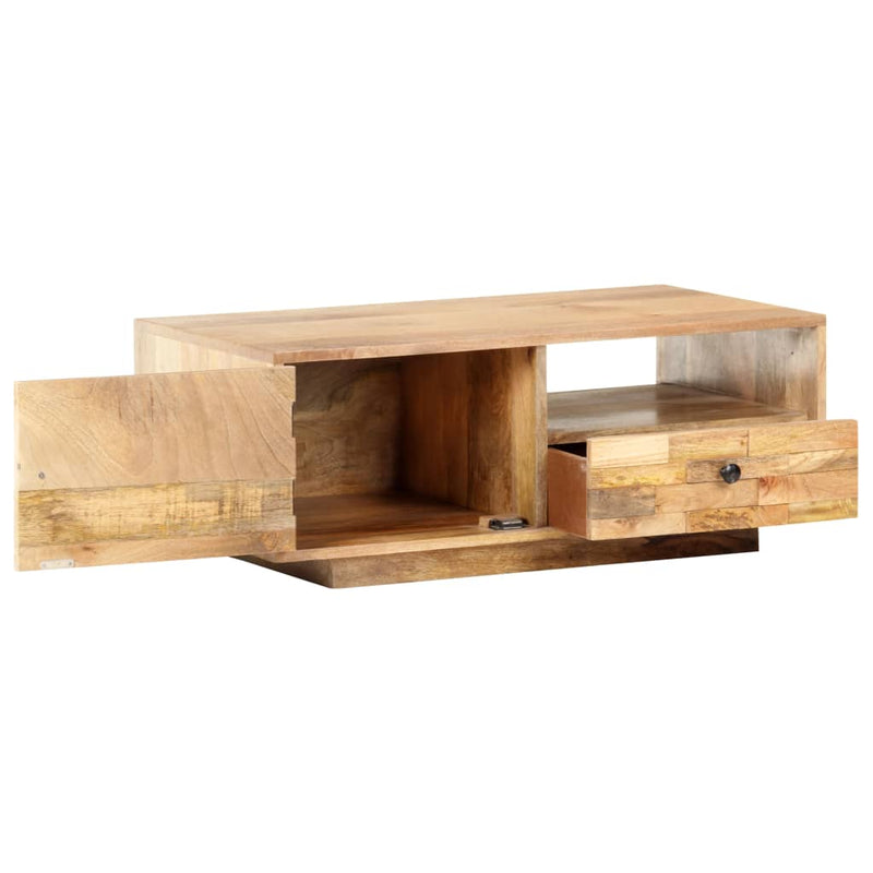 Table basse solide avec placards en bois de manguier