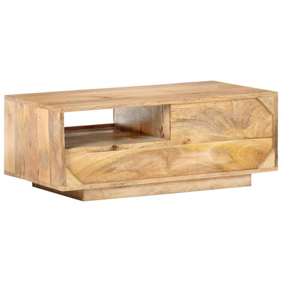 Table basse solide avec placards en bois de manguier