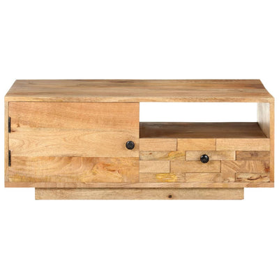 Table basse solide avec placards en bois de manguier