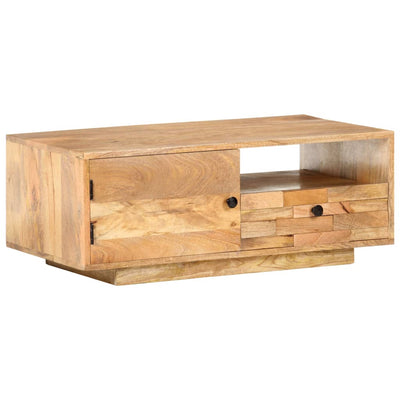 Table basse solide avec placards en bois de manguier