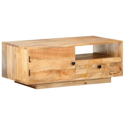 Table basse solide avec placards en bois de manguier